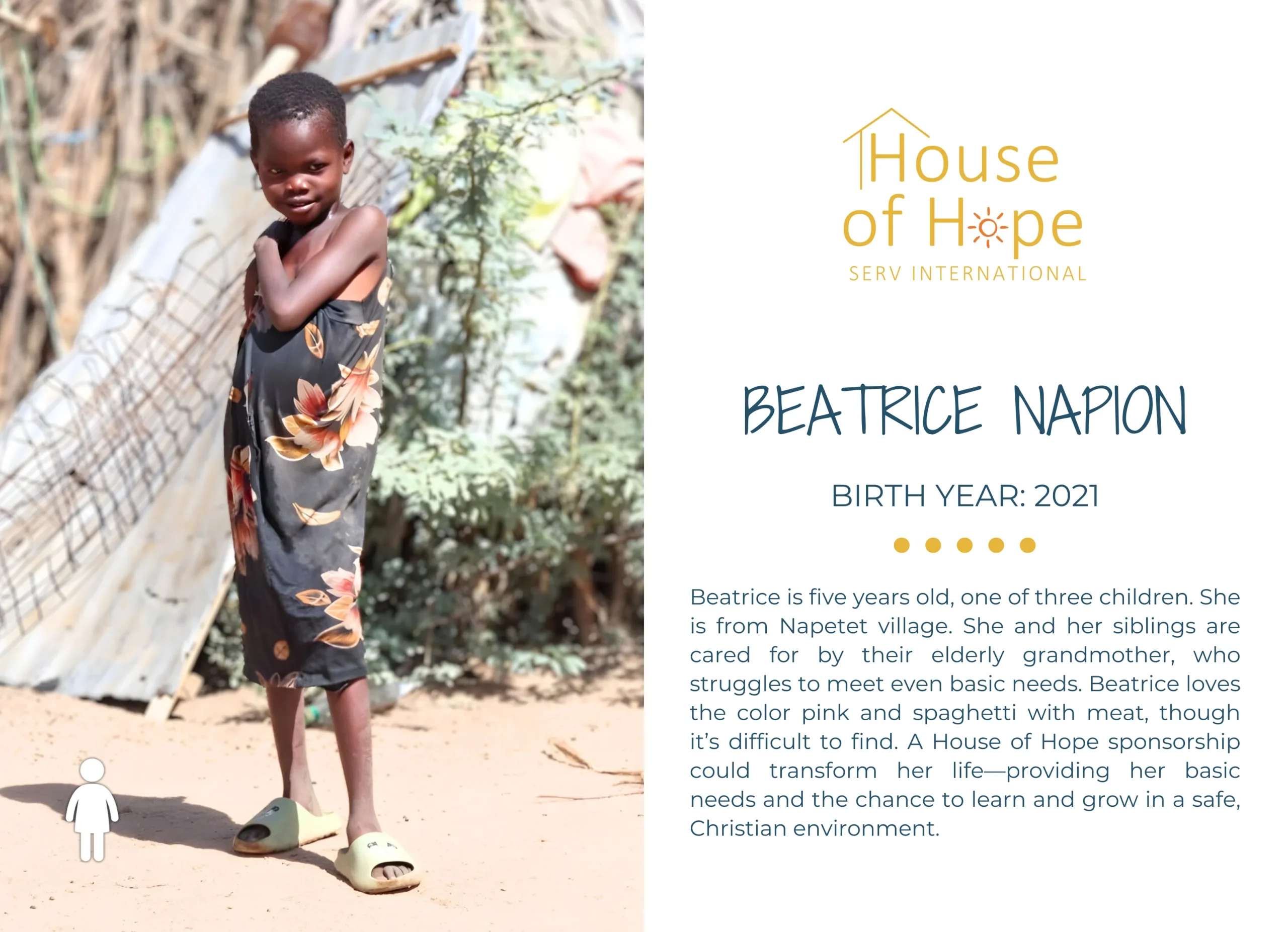 Beatrice Napion, seeking a sponsor at House of Hope