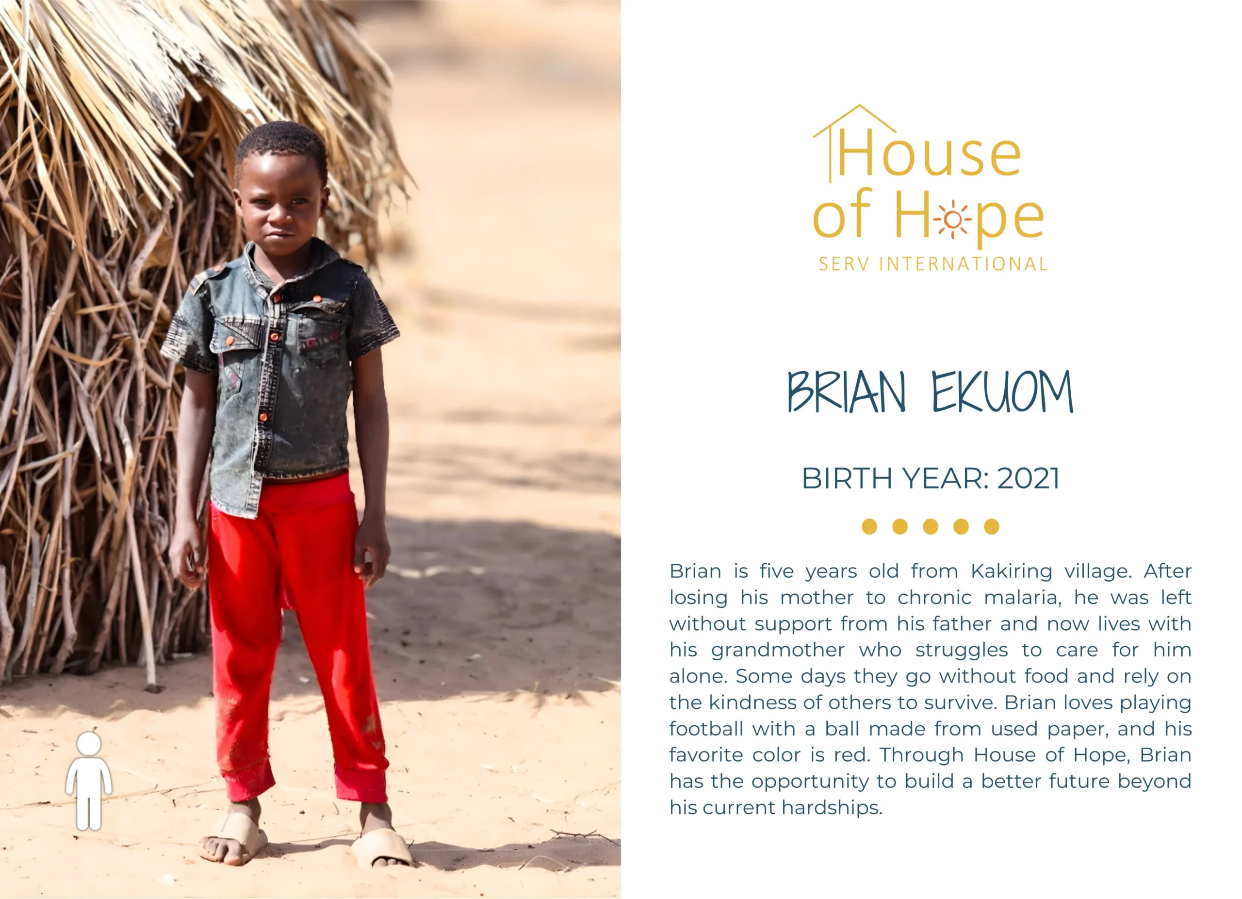 Brian Ekuom, seeking a sponsor at House of Hope